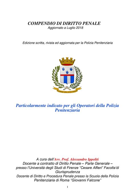 Nuovo Compendio Diritto Penale Polizia Penitenziaria - COMPENDIO DI DIRITTO PENALE Aggiornato a ...