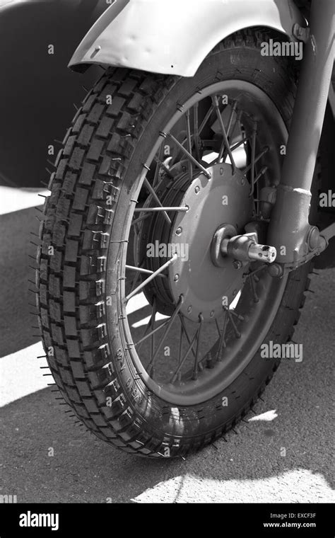 Details of vintage classic motorcycle in black and white Stock Photo - Alamy