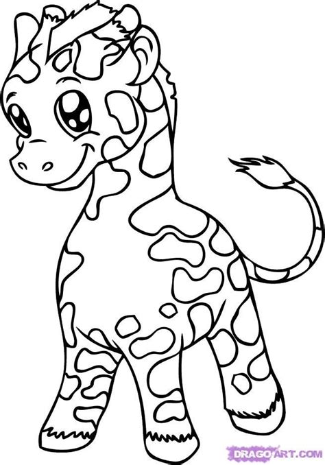 Cute Baby Giraffe Coloring Pages | Draw cute baby animals, Animal ...