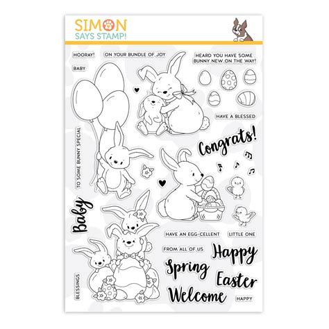 Simon Says Clear Stamps BUNNY WISHES sss201963 Fresh Bloom | Clear stamps, Simon says, Stamp