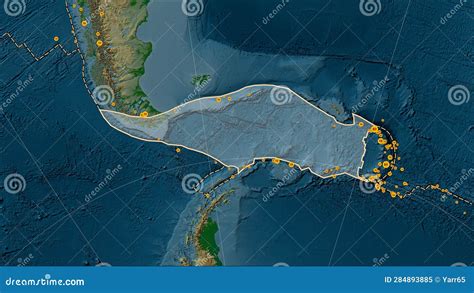 Near Scotia Plate. Boundaries. Physical Map Stock Illustration - Illustration of volcanology ...