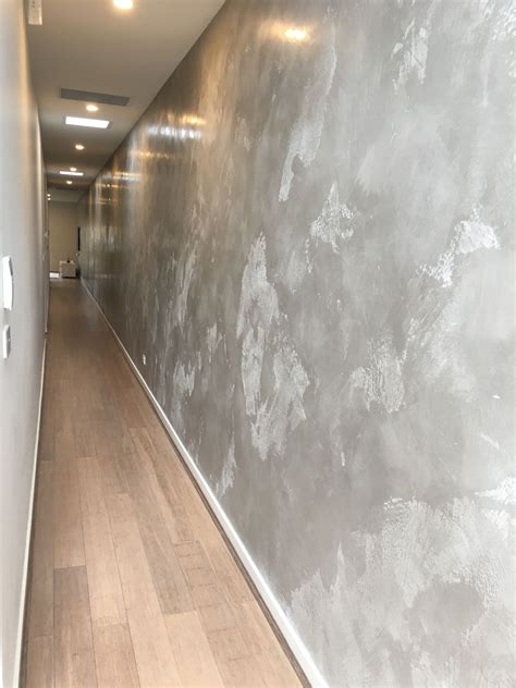 Pietra Levigata soft grey finish 24 metre long wall Venetian Plaster Melbourne By Renaissance D ...