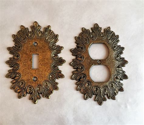 Vintage ornate metal switch plate covers brass decorative | Etsy | Decorative light switch ...