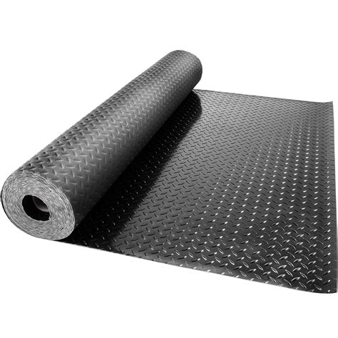 VEVOR Garage Floor Mats 2 Rolls 14.7 x 3.6 Ft Garage Mat 2.5mm Thickness Black Garage Flooring ...