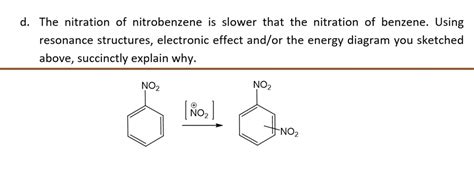 SOLVED: d The nitration of nitrobenzene is slower that the nitration of ...