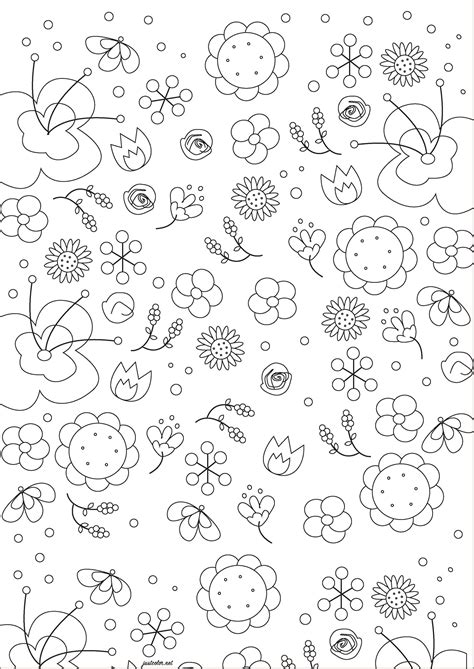 Pretty flowers - Flowers Adult Coloring Pages