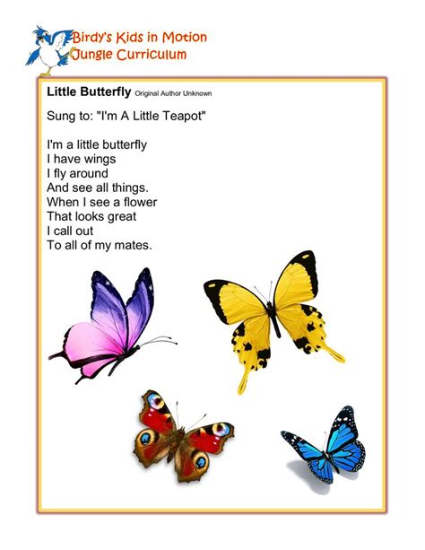 Little Butterfly Song #BirdysKids #ToddlerCreativeMovement | Butterfly songs, Preschool ...