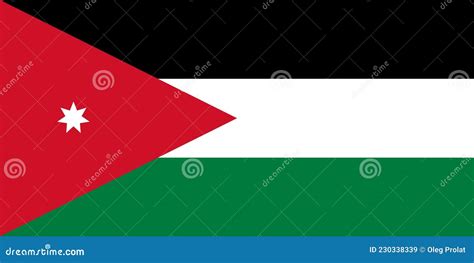 National Flag of Jordan Original Size and Colors Vector Illustration ...