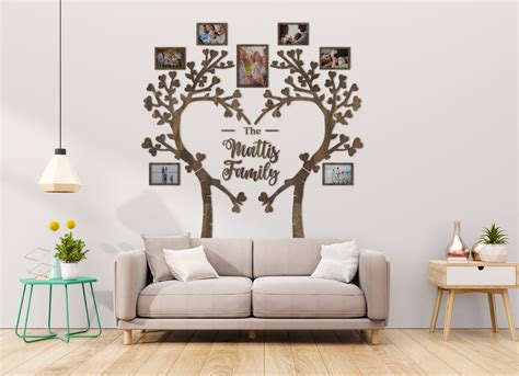 Family Tree Wall Art Wood Family Tree With Photos Family - Etsy