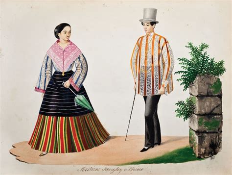 an illustration of two people dressed in traditional mexican clothing