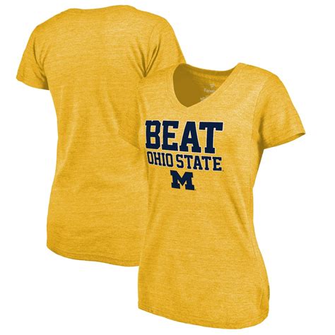 Michigan Wolverines Women's Yellow Beat Ohio State Hometown Collection Tri-Blend T-Shirt