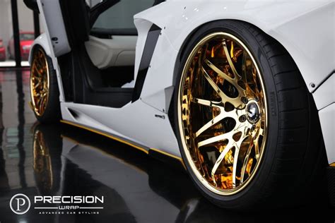 Lamborghini LP700 Aventador X Gold Chrome Forgiato Rims – Precision Wrap