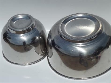 heavy stainless steel bowls marked for vintage Sunbeam mixmaster mixer