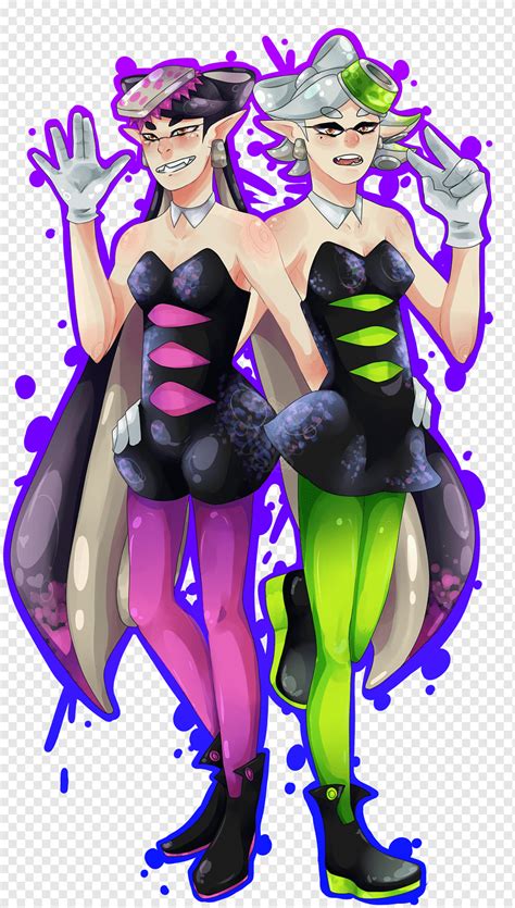 Splatoon Squid Sisters Fan art, squid, purple, fictional Character, splatoon png | PNGWing