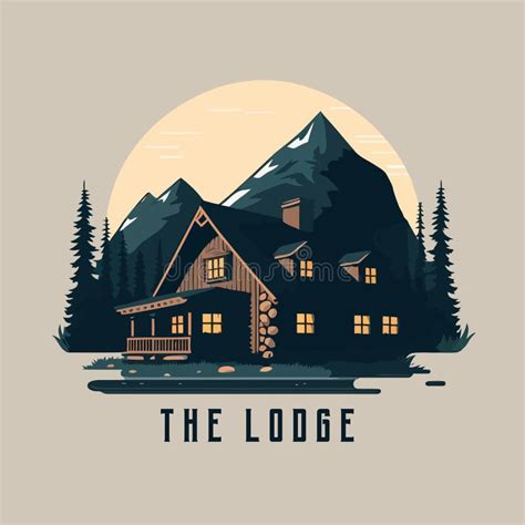 Lodge Badge Logo, Wood Cabin Nature Forest Logo Vector Illustration ...