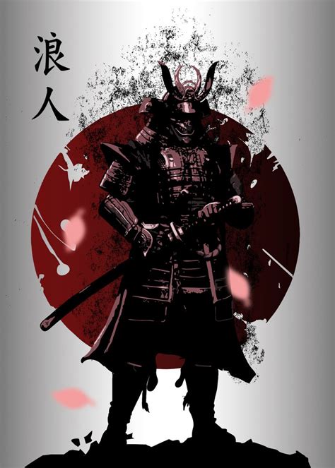 'Samurai Ronin' Poster, picture, metal print, paint by Ridwanart | Displate