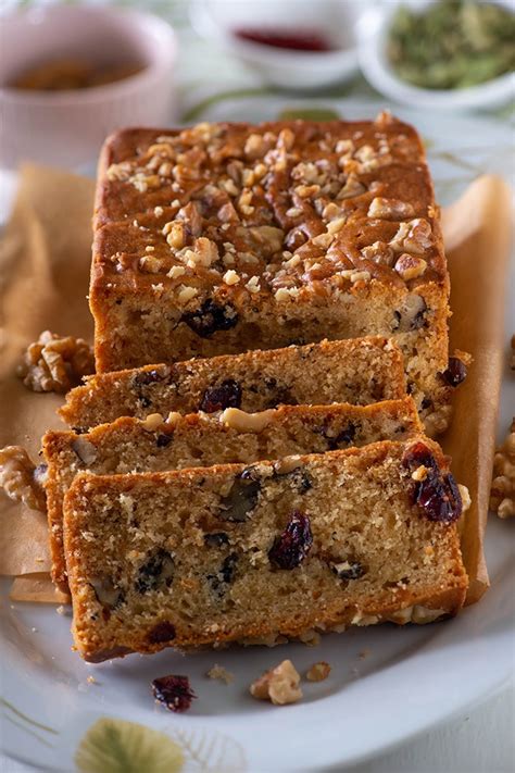 Eggless Cake Recipe | Cranberry Walnut Cake - My Tasty Curry