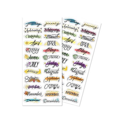 Monthly Planner Stickers Set - 48 Stickers – Country Croppers