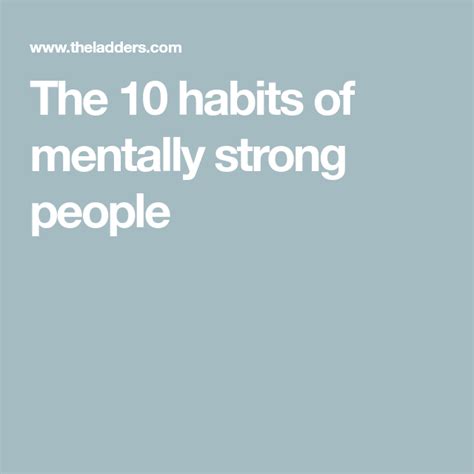 10 habits of mentally strong people | Mentally strong, Mental, Habits