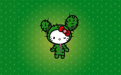 Hello Kitty Cactus Theme HD Wallpaper