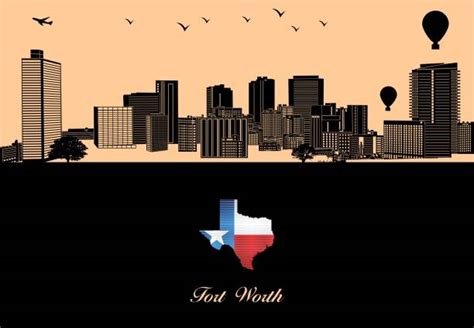 Fort Worth Skyline Silhouette Illustrations, Royalty-Free Vector ...