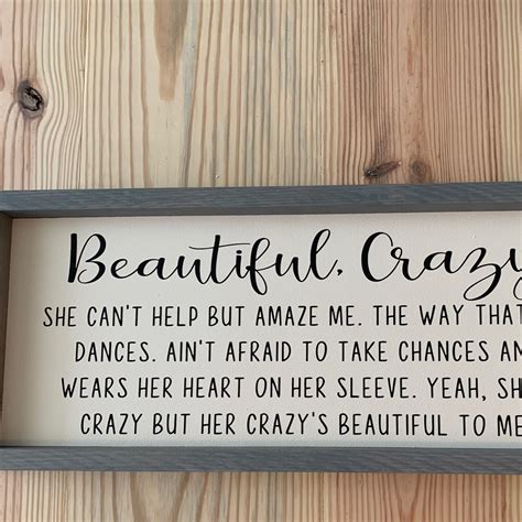 Beautiful Crazy, Luke Combs Lyrics Sign