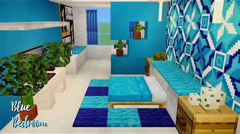 Blue Themed Bedroom Tutorial (Minecraft Pocket Edition) - YouTube