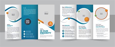 Modern Medical Clinic Trifold Brochure Layout, Medical or healthcare trifold brochure template ...