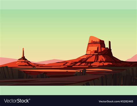 Monument valley landscape at sunset Royalty Free Vector