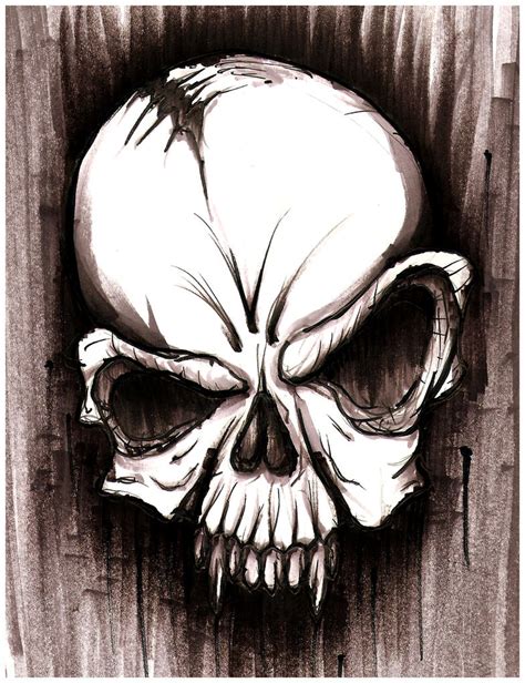 Skull Sketch by hardart-kustoms on DeviantArt