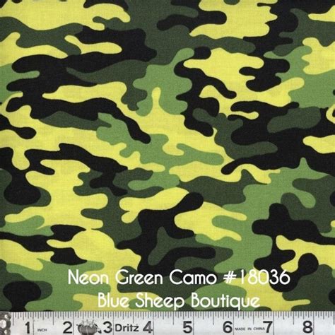 Neon green camo fabric by the yard neon green camouflage | Etsy