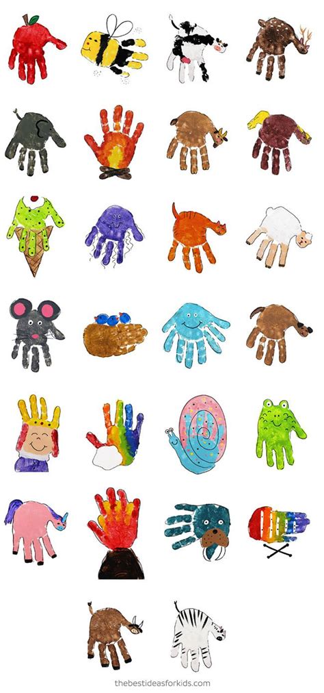 Handprint Alphabet A-Z Toddler Arts And Crafts, Baby Crafts, Kids Crafts, Baby Handprint Crafts ...