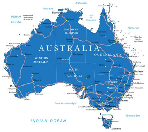 Australia Map - Guide of the World