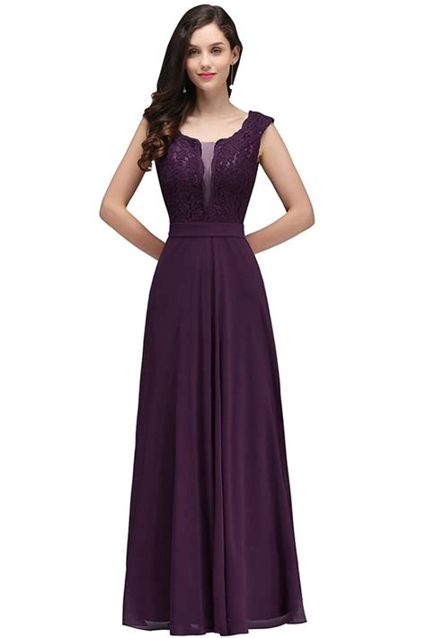 MisShow Women’s Sleeveless Lace Applique Chiffon Long Evening Prom Dress – Shop2online best ...