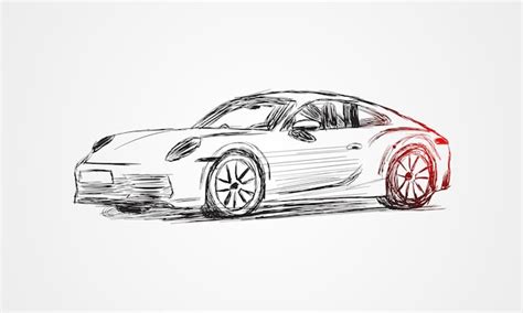 Premium Vector | Porsche 911 vector sketch car design vector