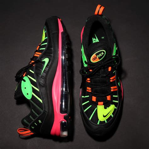 【楽天】NIKE AIR MAX 98 NEON(ナイキ エア マックス NEON)BLACK/GREEN STRIKE-RACER PINK ...