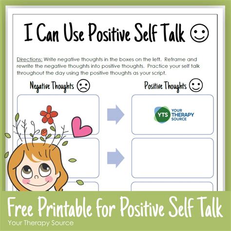 Positive Self Talk Worksheet – E Street Light