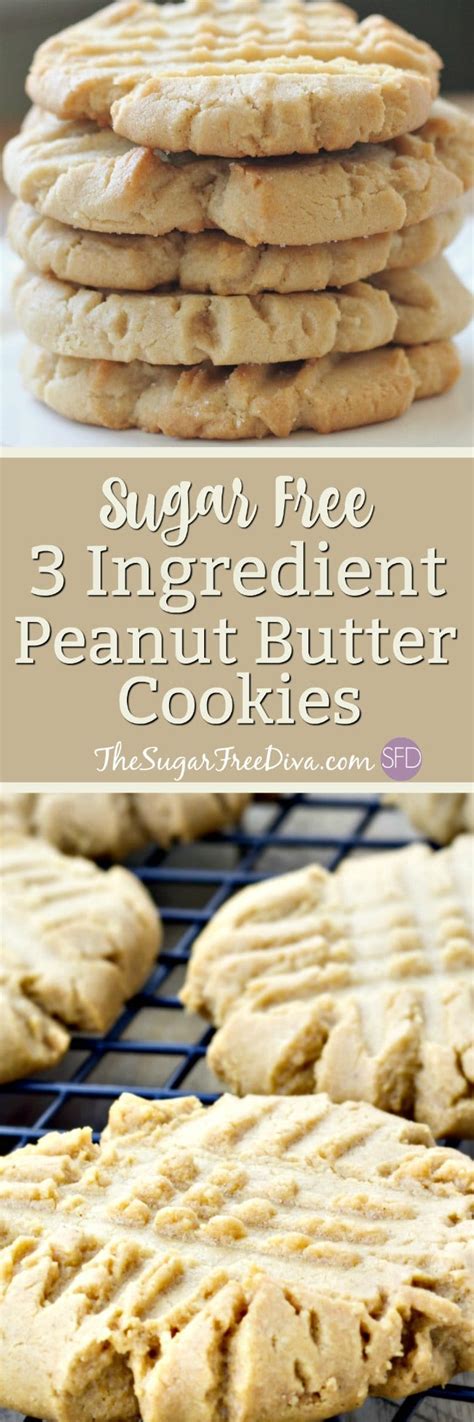 3 Ingredient Sugar Free Peanut Butter Cookies