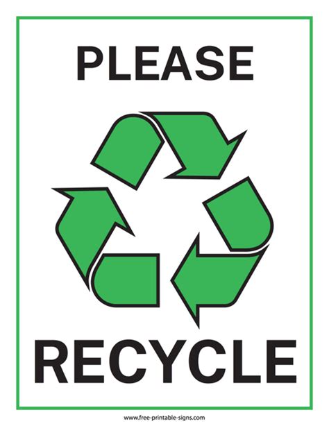 Recycling Only Sign Printable