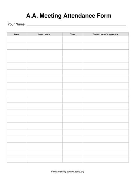 Free Printable Attendance Sheet Templates [Word, Excel, PDF]