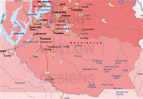 Pierce County Washington color map