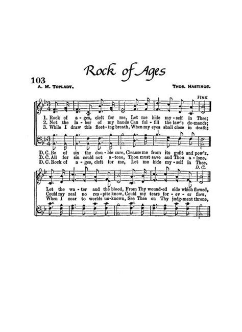 Rock of Ages Christian Hymn Sheet Music Digital Download | Etsy