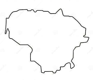 Map of Lithuania. Outline Map Vector Illustration Stock Vector ...