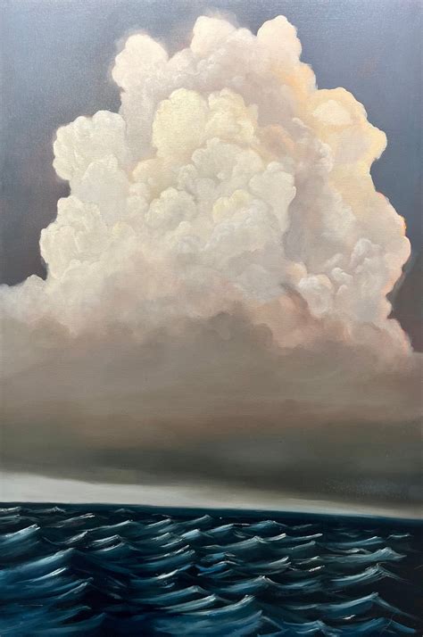 Large Dramatic Oil Painting Cloud Over Ocean Waves - Etsy