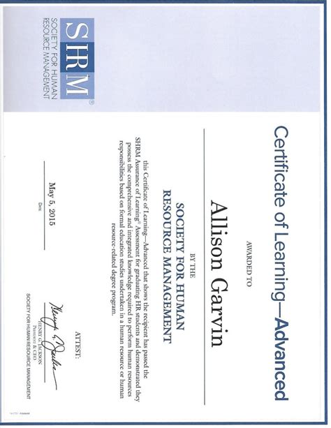 SHRM Certificate