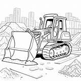 Bulldozer At Construction site coloring Page Lulu Pages sketch template