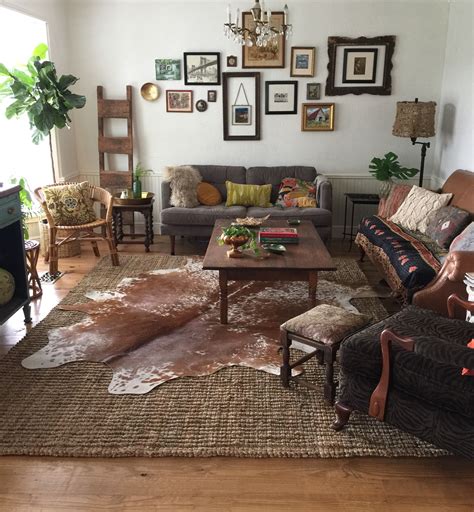 Littlefunkyfarm Brenham | Cowhide rug living room, Rugs in living room ...