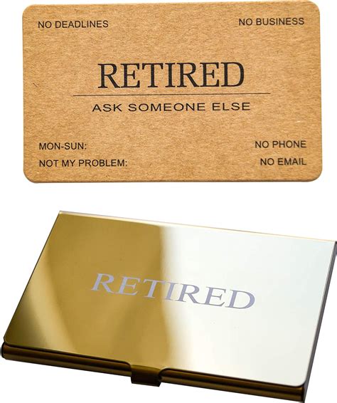 Amazon.com : RXBC2011 Retired Business Cards Kraft Rustic Funny Retirement Gift (Pack of 50/With ...