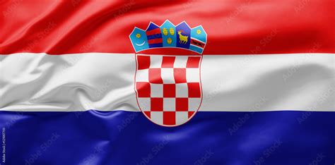 Waving national flag of Croatia Stock Photo | Adobe Stock