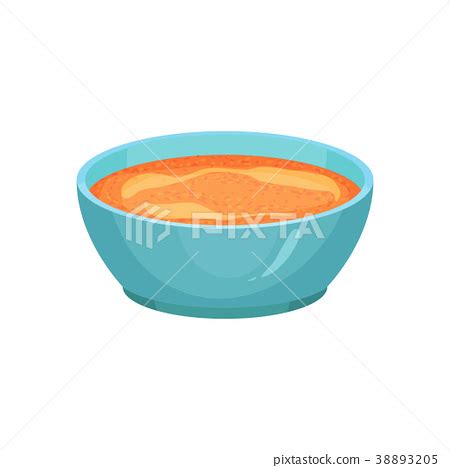 Curry or spicy orange sauce in bright blue ceramic - Stock Illustration [38893205] - PIXTA